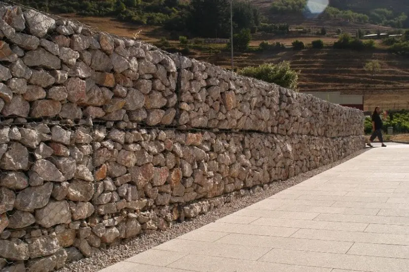What are gabion walls and how are they used?