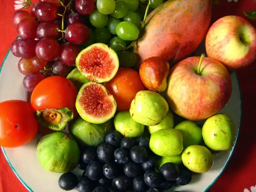 Selection of fruits and vegetables of the fall season